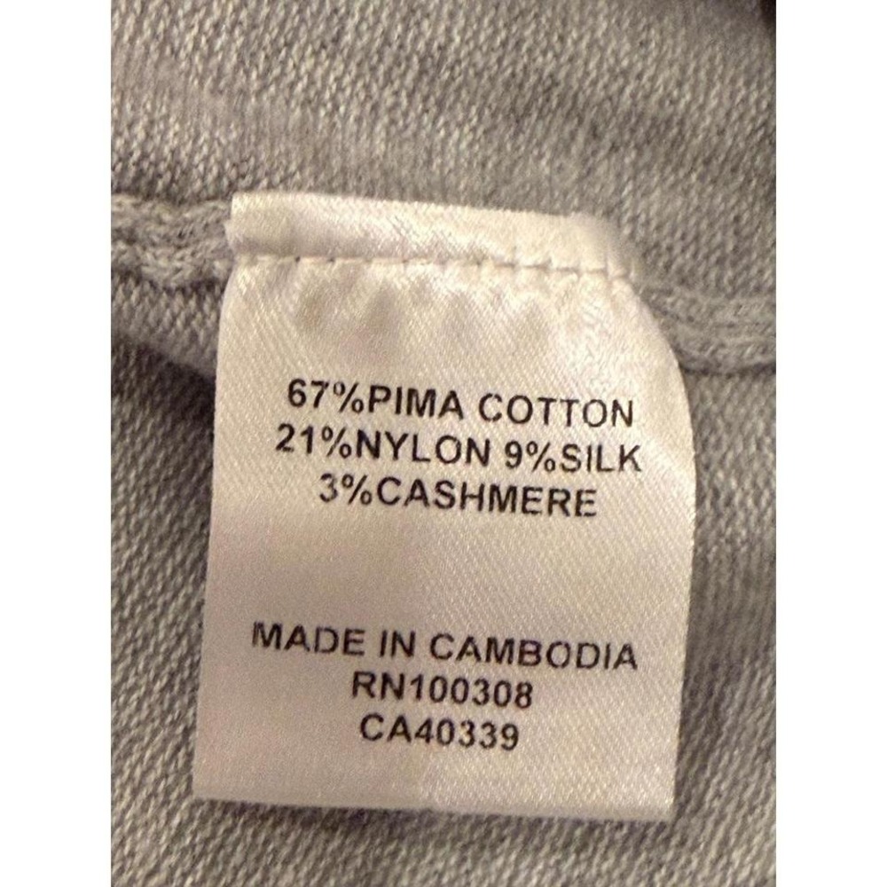 Peter Millar Mens Quarter Zip Sweater XL Heather Gray Pima Cotton Silk Cashmere - Picture 5 of 6